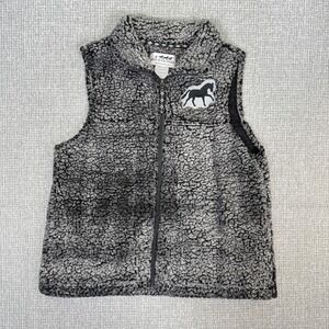 Back In The Saddle Fleece‎ Vest Horse Equestrian Gray Sherpa Vest Small Riding